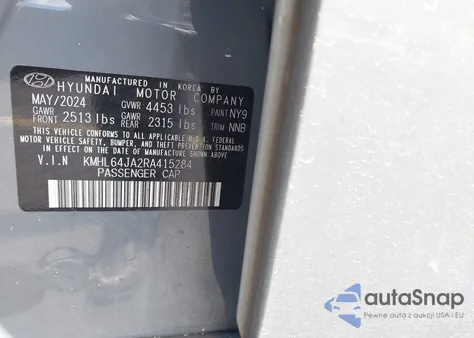 2024 Hyundai Sonata Sel from USA, damaged, VIN KMHL64JA2RA415284